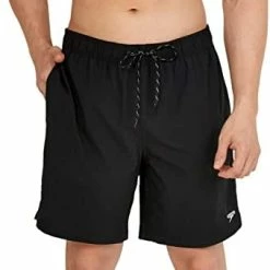 Promo 😉 Speedo Men's Swim Trunk Knee Length Volley Comfort Liner Solid 18" Oil Blue 🧨