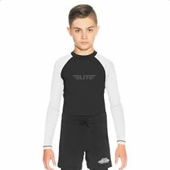 Best reviews of 😀 Elite Sports Rash Guards For Boys And 👧 Girls, Full Sleeve Compression BJJ Kids And Youth Rash Guard Red 🤩
