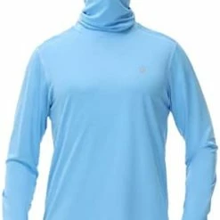 Brand new 🎁 Roadbox Men's UPF 50+ Sun Protection Long Sleeve Hoodie 👚 Shirt Outdoor UV Fishing 👚 Shirts For Workout, Running, Fishing, Hiking Pocket -light Blue 👏
