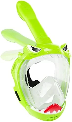 Buy 👍 Full Face Snorkel Mask For Kids, Kids Snorkeling Set 180 Degree Panoramic View, Safe Anti-Leak Anti-Fog, Foldable Dry Top Snorkeling Gear For Kids Adult G 😀 - Image 7