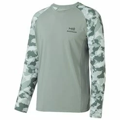 Deals 😉 BASSDASH UPF 50 Fishing Tee For Men Camo Long Sleeve 👕 Shirt Quick Dry Sweatshirts Black/dark Hexagonal Scales 🎁