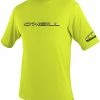 Hot Sale 🌟 O'Neill Wetsuits Kids' Youth Basic Skins 50+ Short Sleeve Rash Guard Lime 🎉