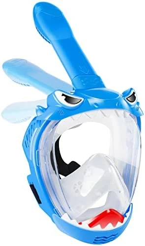 Buy 👍 Full Face Snorkel Mask For Kids, Kids Snorkeling Set 180 Degree Panoramic View, Safe Anti-Leak Anti-Fog, Foldable Dry Top Snorkeling Gear For Kids Adult G 😀 - Image 6