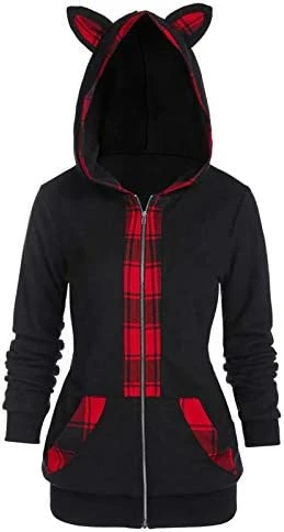 Deals ๐งจ Zip Up Hoodie For ๐ฉ Women Punk Gothic Clothes Vintage Sweatshirt Long Sleeve Black Tops Fall Loose Fit Cardigan ๐งฅ Coat 7-black โ๏ธ - Image 12