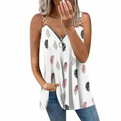 Deals 😍 Women Long Sleeve 👕 Shirts Zipper Cold Shoulder V-Neck Pullover Aztec Floral Printed Sweatshirt Blouse Casual Tunic Tops Mqy-zd8 -gray ✔️