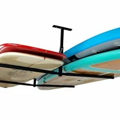 Outlet 🧨 StoreYourBoard Double SUP & Surf Ceiling Storage Rack, Hi Port 2 Overhead Hanger Mount, Home & Garage ❤️