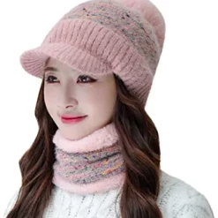 Budget 🥰 BCDlily Beanie Hat For 👩 Women Winter Ski Hats Scarf Set Visor Beanies Knit Warm Skullies Cap Z01-white ❤️