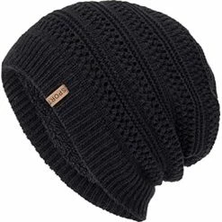 Promo ๐ BCDlily ๐ฉ Women Men Winter Beanie Hat Warm Thick Fleece Lined Slouchy Hats Snow Knit Cap Navy โค๏ธ
