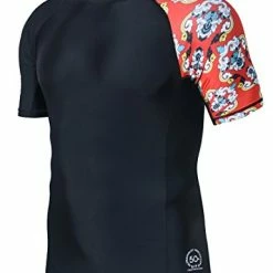 Cheap 🔔 HUGE SPORTS Men's Splice UV Sun Protection UPF 50+ Skins Rash Guard Short Sleeves(Bee Together, XL) 👏