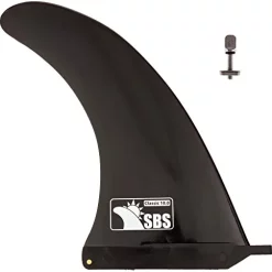 Outlet 🌟 SBS 10" Surf & SUP Fin - Free No Tool Fin Screw - 10 Inch Center Fin For Longboard, Surfboard & Paddleboard Black 🤩