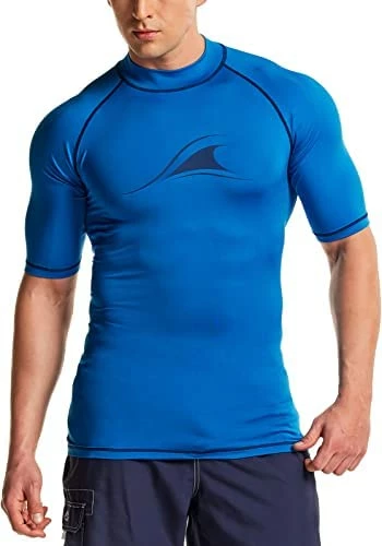Best Pirce 🌟 TSLA Men's Rash Guard Swim 👚 Shirts, UPF 50+ Quick Dry Mid/Short Sleeve Swimming 👚 Shirt, UV/SPF Water Surf 👚 Shirts Swim Mid Sleeve Red & Black 🌟 - Image 7