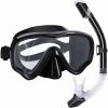 Outlet 🎁 Snorkel Set For Adult & Kids, Comfort Fit Snorkel Mask, Anti-Fog Swim Mask Black Kid ⌛