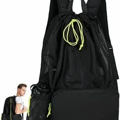 Wholesale 😉 Mesh Swim Bag, Swimming Bags For Swimmers, Large Beach 🎒 Backpack, Mens Beach Bag 🎒 Backpack, Durable Mesh Bag For Swimming Gear Black 😉