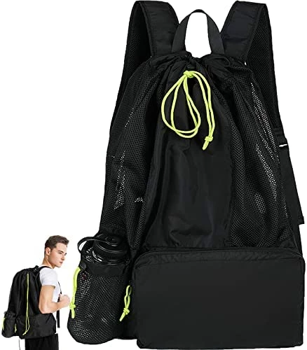 Wholesale π Mesh Swim Bag, Swimming Bags For Swimmers, Large Beach π Backpack, Mens Beach Bag π Backpack, Durable Mesh Bag For Swimming Gear Black π