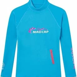 Deals 😉 MADCAP 👧 Girls Rash Guard Long Sleeve Swimwear Swim Surf 👕 Shirt Top UV Sun Protection For Toddler And Teen 4-16 Years Old Blue ✨