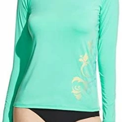 Top 10 👍 TSLA 👩 Women's UPF 50+ Rash Guard Long Sleeve, Water Beach Surf Swim 👕 Shirts, UV/Sun Protection Swimwear Henna Print Rashie Royal Blue 😀
