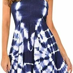 Promo ๐ Casual โ๏ธ Summer ๐ Dress For ๐ฉ Women,Sleeveless Off Shoulder Floral Print ๐ Dress Cocktail Party Swing Flowy Tube Top ๐ Dress White-00 ๐