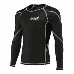 Coupon ⭐ Hawk Sports Mens Compression 👚 Shirts Base Layer Athletic Gym MMA BJJ Rash Guard No Gi Full Long Sleeve Rashguard 👚 Shirt For Men Black ⌛
