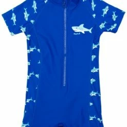 Outlet 👏 Playshoes Boy's UV Sun Protection Shark Collection One Piece Sunsuit/Swimsuit 🌟