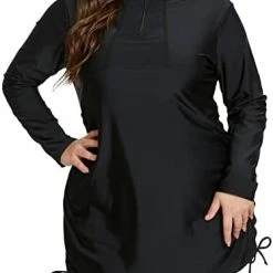 Outlet 🤩 Hanna Nikole Rash Guard 👩 Women Long Sleeve Plus Size UV Sun Protection 🩱 Swimsuit Top Pink Green Pattern 🛒