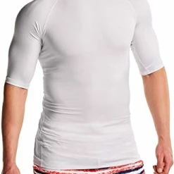 Best Pirce 🌟 TSLA Men's Rash Guard Swim 👚 Shirts, UPF 50+ Quick Dry Mid/Short Sleeve Swimming 👚 Shirt, UV/SPF Water Surf 👚 Shirts Swim Mid Sleeve Red & Black 🌟