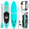 Brand new 🔔 Inflatable Stand Up Paddle Board (6 Inches Thick) With Premium SUP Accessories & Carry Bag | Wide Stance, Bottom Fin For Paddling, Surf Control, Non-Slip Deck | Youth & Adult Standing Boat Gray And Black 🤩
