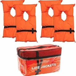 Cheap 🧨 AIRHEAD Adult Type II Keyhole Life Jacket, 4-Pack, Multiple Colors Available Orange 🔔