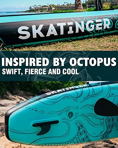 Best Sale ๐ Katinger Inflatable Stand Up Paddle Boards, 11'x34''x6'' SUP Paddleboard Inflatable, Yoga Stand Up Paddle Board W/1600D ๐ Backpack, 6 Extra D-Rings, Shoulder Strap, US Central Fin, 2-Action Pump ๐คฉ - Image 5