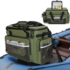 Brand new ⌛ Large Kayak Cooler, Waterproof Kayak Cooler Behind Seat, Kayak Chair Back Cooler Bag For Lawn-Chair Style Seat, Splash Seat Ice Chest Cooler For Kayaking, Fishing & Beaches, Bag Only Silver ❤️