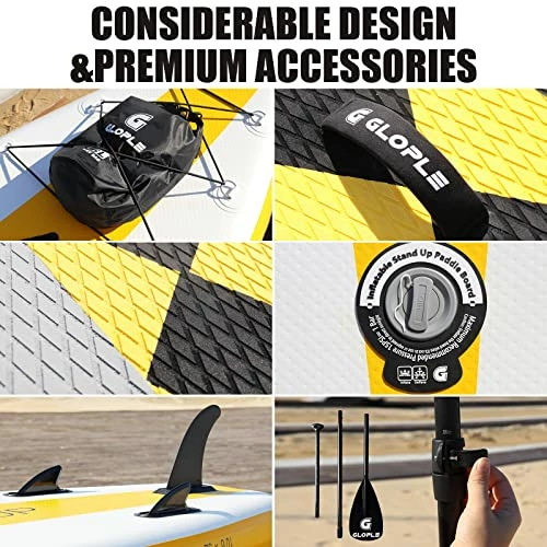 Budget ❤️ Inflatable Stand Up Paddle Board, 10'6''/11' SUP W/Accessories 🎒 Backpack, Adj Paddle, Double Action Pump, Waterproof Bag, Leash, Non-Slip Deck Beginner/Intermediate ISUP For Adults & Youth ✔️ - Image 3