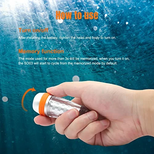 New π€© ORCATORCH SD03 Dive Beacon 4-Color-in-1 (Blue, Red, White, Green) 8 Modes Scuba Diving Signal Light With Constant Light Or Flashing Mode Night Dive LED Marker Light, For 150M Underwater Diving π₯ 5 New π€© ORCATORCH SD03 Dive Beacon 4-Color-in-1 (Blue, Red, White, Green) 8 Modes Scuba Diving Signal Light With Constant Light Or Flashing Mode Night Dive LED Marker Light, For 150M Underwater Diving π₯ - Image 3