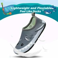 Wholesale ๐ RANLY & SMILY Toddler Water ๐ Shoes Quick Dry Non-Slip Water Skin Barefoot Sports Swim ๐ Shoes Aqua ๐งฆ Socks For Boys ๐ง Girls Kids Gray/shark โ