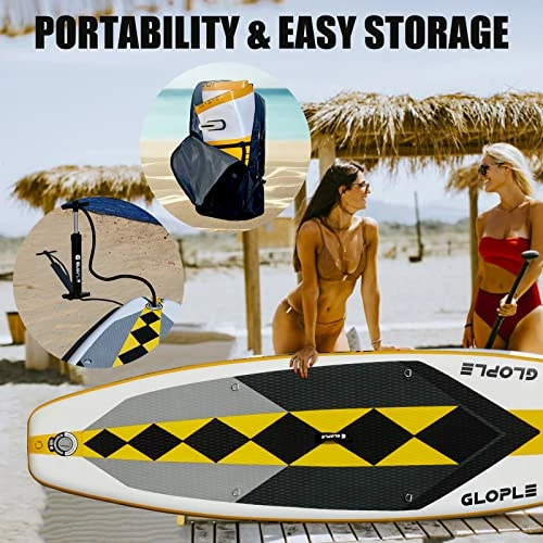 Budget ❤️ Inflatable Stand Up Paddle Board, 10'6''/11' SUP W/Accessories 🎒 Backpack, Adj Paddle, Double Action Pump, Waterproof Bag, Leash, Non-Slip Deck Beginner/Intermediate ISUP For Adults & Youth ✔️ - Image 4