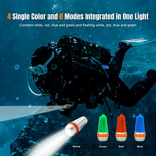 New π€© ORCATORCH SD03 Dive Beacon 4-Color-in-1 (Blue, Red, White, Green) 8 Modes Scuba Diving Signal Light With Constant Light Or Flashing Mode Night Dive LED Marker Light, For 150M Underwater Diving π₯ 4 New π€© ORCATORCH SD03 Dive Beacon 4-Color-in-1 (Blue, Red, White, Green) 8 Modes Scuba Diving Signal Light With Constant Light Or Flashing Mode Night Dive LED Marker Light, For 150M Underwater Diving π₯ - Image 2