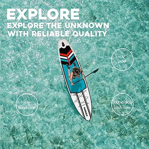 Best Sale ✨ 11' Foot Inflatable SUP Stand Up Paddle Board(32" Wide, 6" Thick) Durable With Adjustable Paddle, 🎒 Backpack, Pump And Leash Lake Blue 🔥 - Image 6